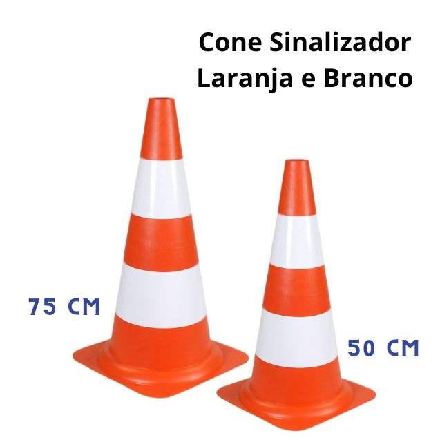 Cone Sinalizador Laranja e Branco