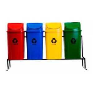Conjunto Coleta Seletiva 60L com 4