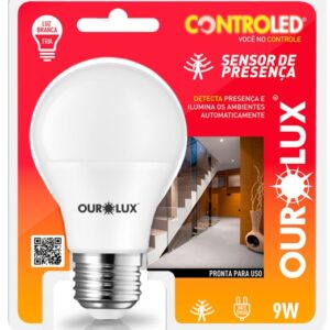 Lâmpada LED 9W Branca c/ Sensor de Presença